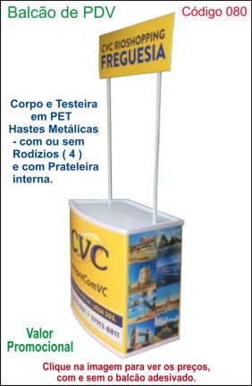 Balcão de PDV - L: 81,3 X A: 80,0 X P: 37,5 cm - Clique para Ir à Página