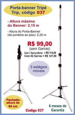 Porta-Banner Tripé código 037 - Perfeito para Banners com altura até 2,20 metros