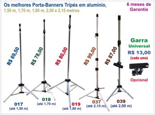 Porta-Banners Tripés em Alumínio Ultra Fortes